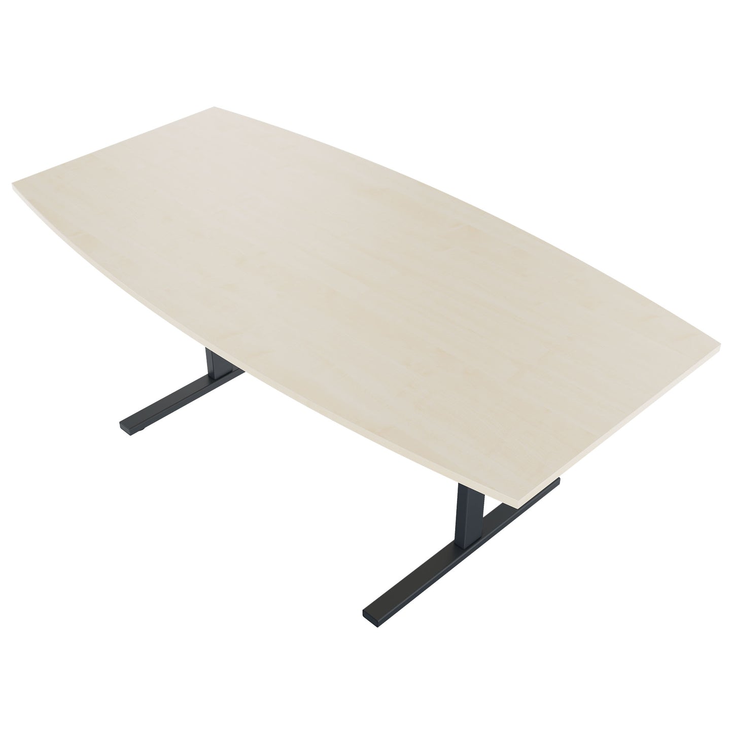 Table de conférence T-EASY | Forme bateau, 1800 - 2000 mm (6 - 10 personnes), érable