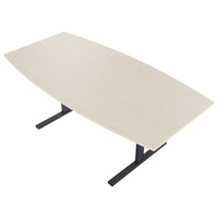 Table de conférence T-EASY | Forme bateau, 1800 - 2000 mm (6 - 10 personnes), érable