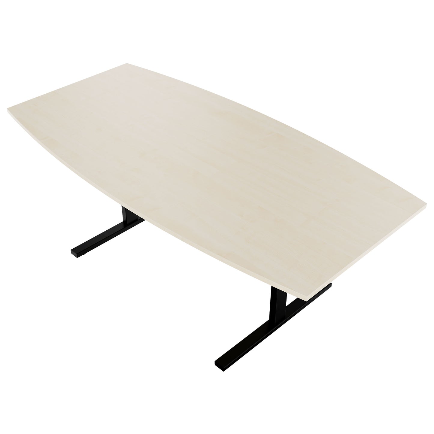 Table de conférence T-EASY | Forme bateau, 1800 - 2000 mm (6 - 10 personnes), érable