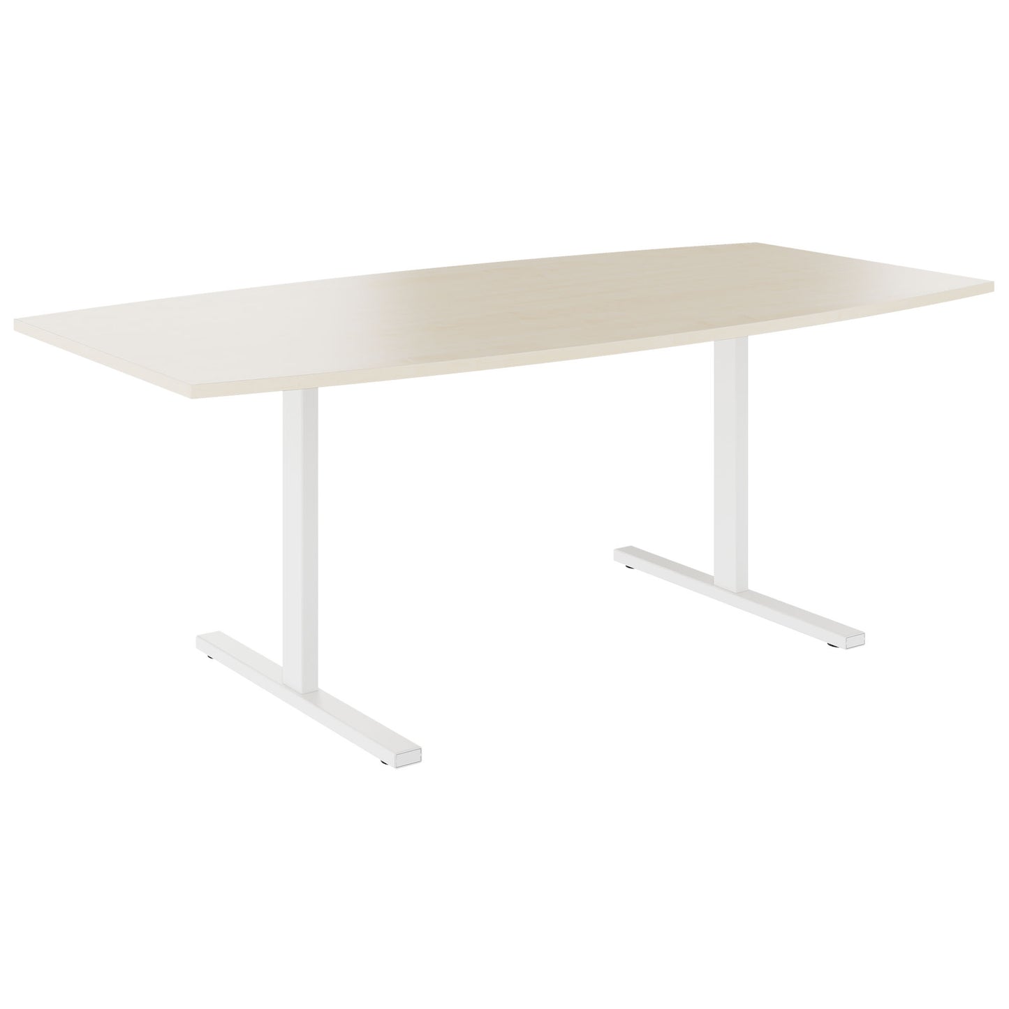 Table de conférence T-EASY | Forme bateau, 1800 - 2000 mm (6 - 10 personnes), érable