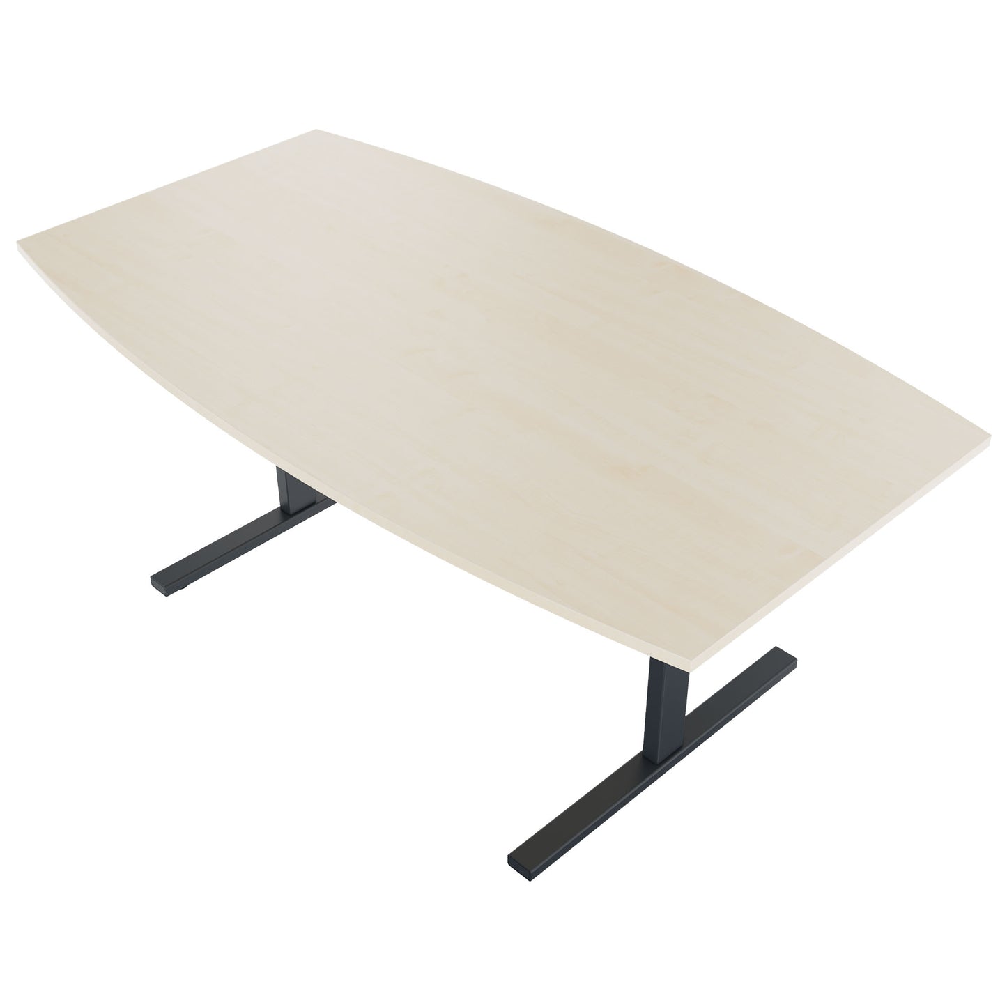 Table de conférence T-EASY | Forme bateau, 1800 - 2000 mm (6 - 10 personnes), érable