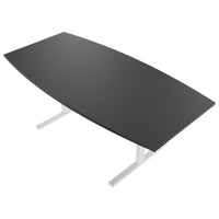 T-EASY conference table | boat shape, 1800 - 2400 mm (6 - 10 people), cable flap optional, anthracite