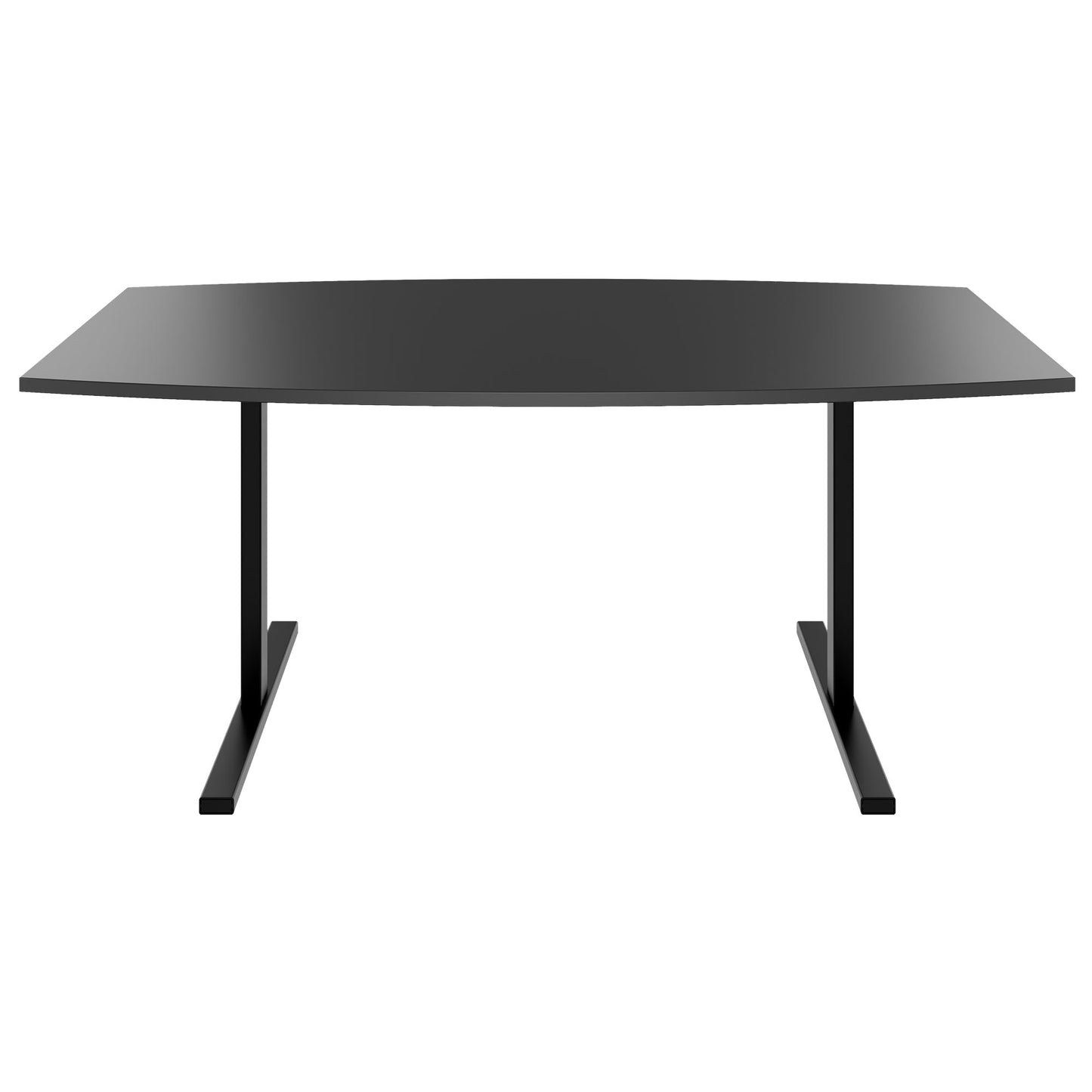 T-EASY conference table | boat shape, 1800 - 2400 mm (6 - 10 people), cable flap optional, anthracite