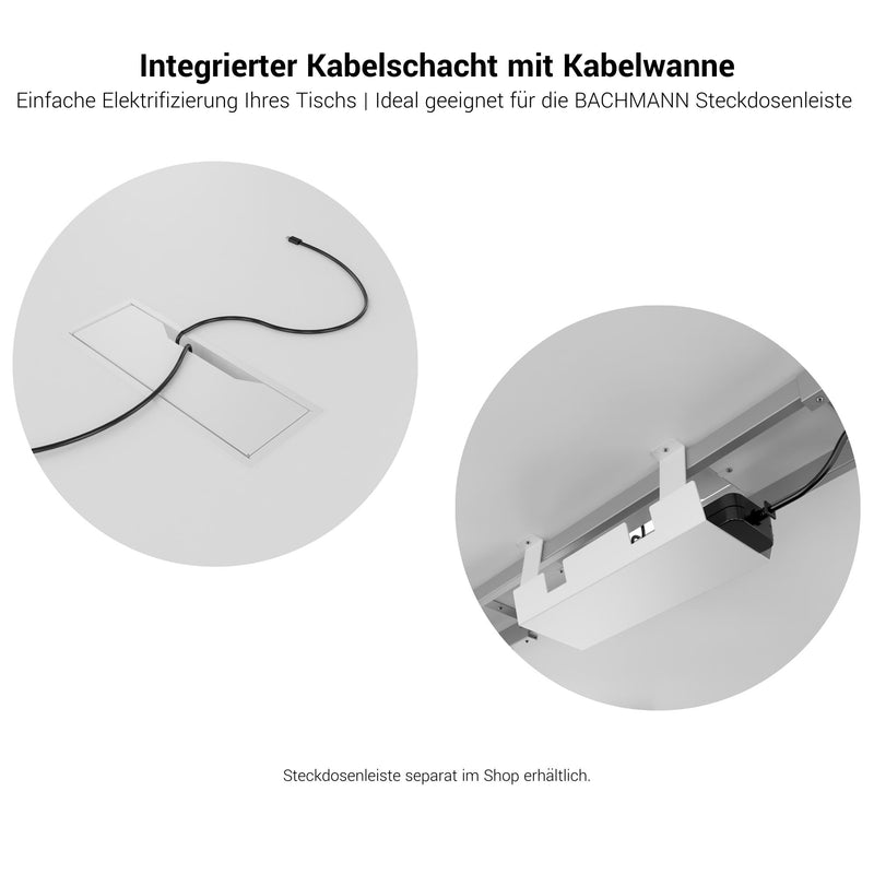 T-EASY Konferenztisch | Bootsform, 1800 - 2400 mm (6 - 10 Personen), Kabelklappe optional, Anthrazit - 7 Main Image