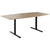 T-EASY conference table | boat shape, 1800 - 2400 mm (6 - 10 persons), cable flap optional, amber oak