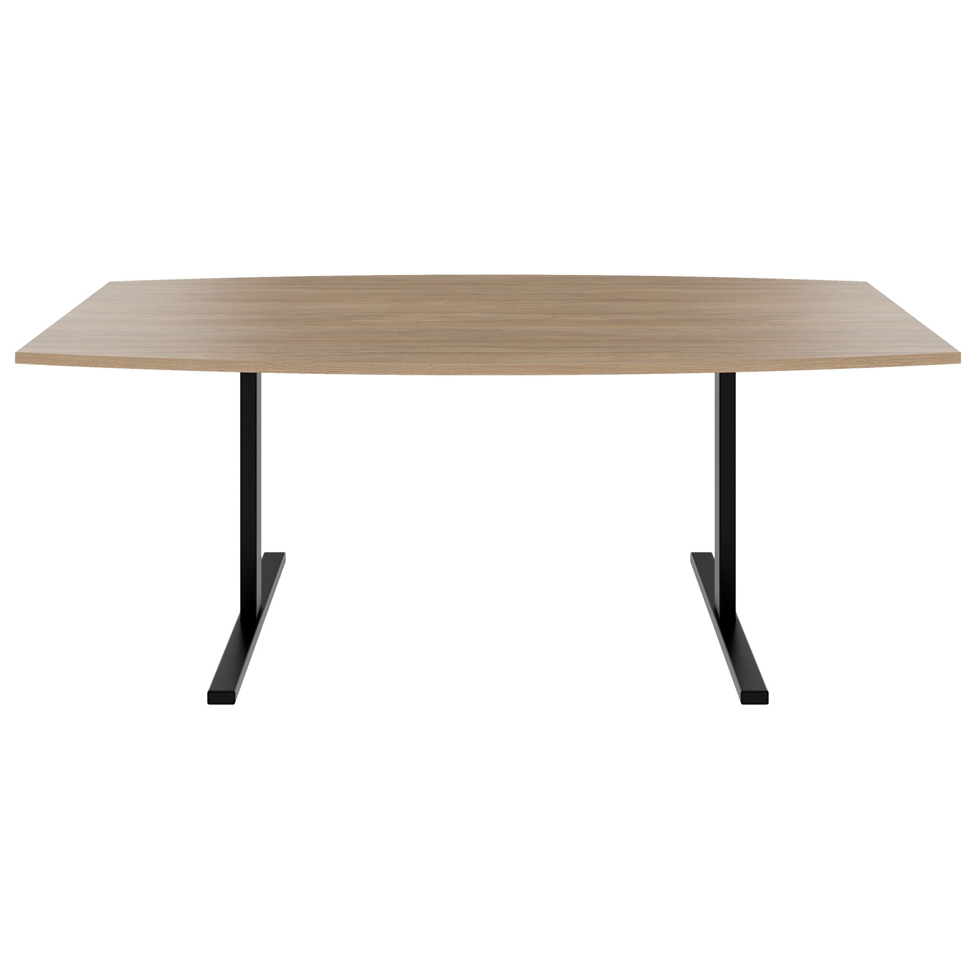 T-EASY conference table | boat shape, 1800 - 2400 mm (6 - 10 persons), cable flap optional, amber oak