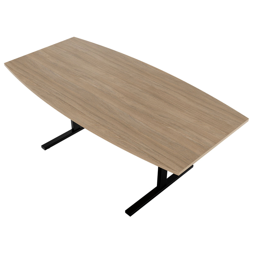 T-EASY Konferenztisch | Bootsform, 1800 - 2400 mm (6 - 10 Personen), Kabelklappe optional, Bernsteineiche