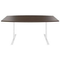 T-EASY conference table | boat shape, 1800 - 2400 mm (6 - 10 persons), cable flap optional, walnut