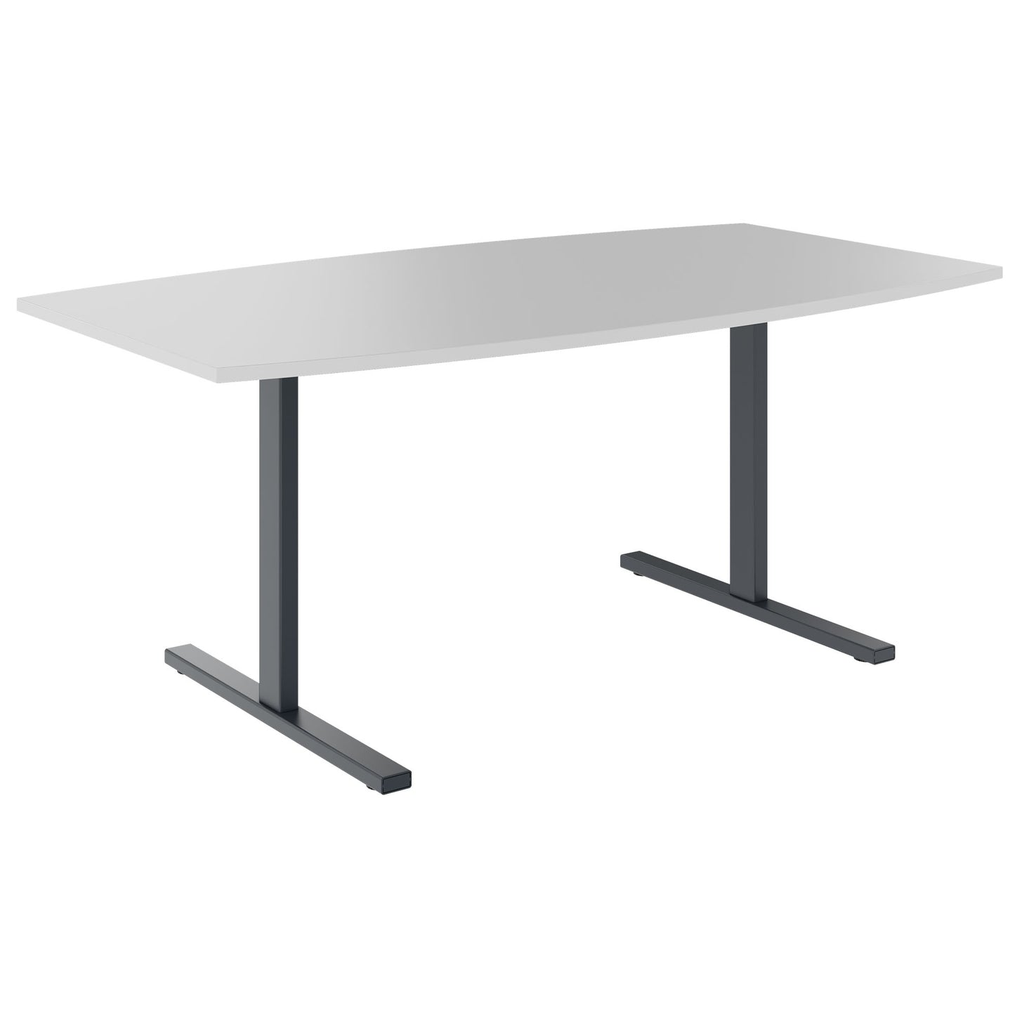 T-EASY conference table | boat shape, 1800 - 2400 mm (6 - 10 people), pearl grey