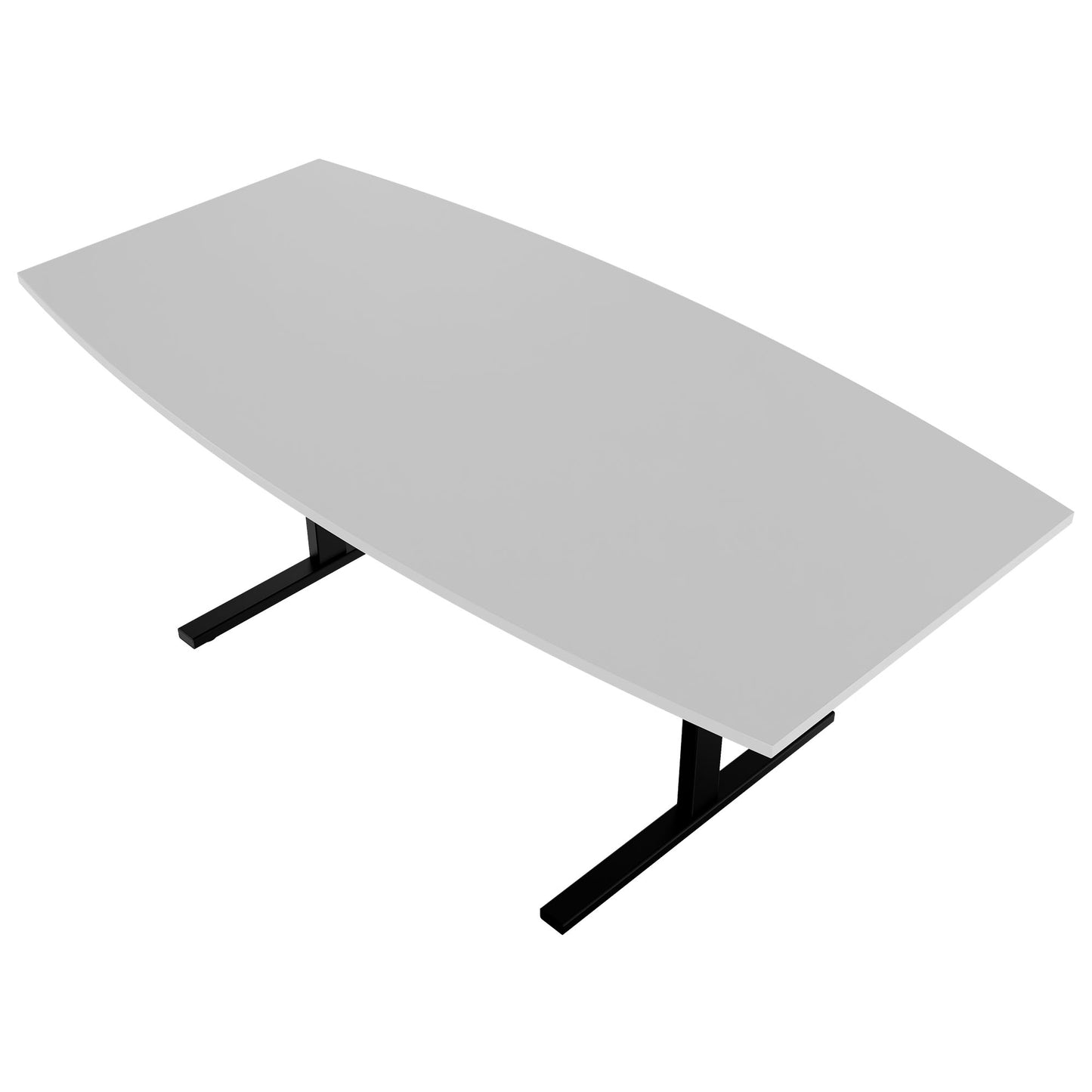 T-EASY conference table | boat shape, 1800 - 2400 mm (6 - 10 people), pearl grey