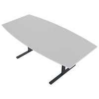 T-EASY conference table | boat shape, 1800 - 2400 mm (6 - 10 people), pearl grey