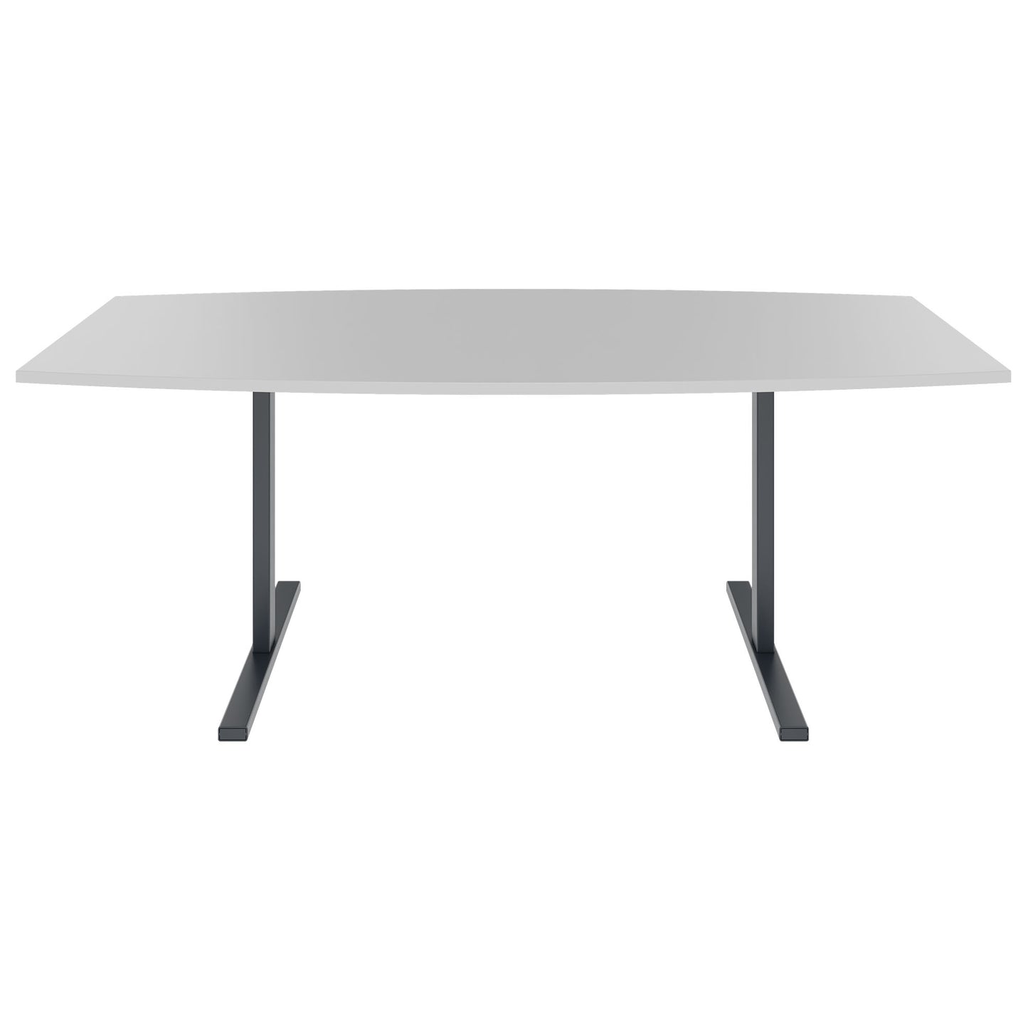 T-EASY conference table | boat shape, 1800 - 2400 mm (6 - 10 people), pearl grey