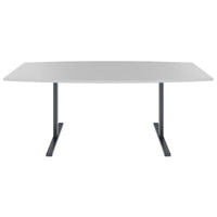 T-EASY conference table | boat shape, 1800 - 2400 mm (6 - 10 people), pearl grey