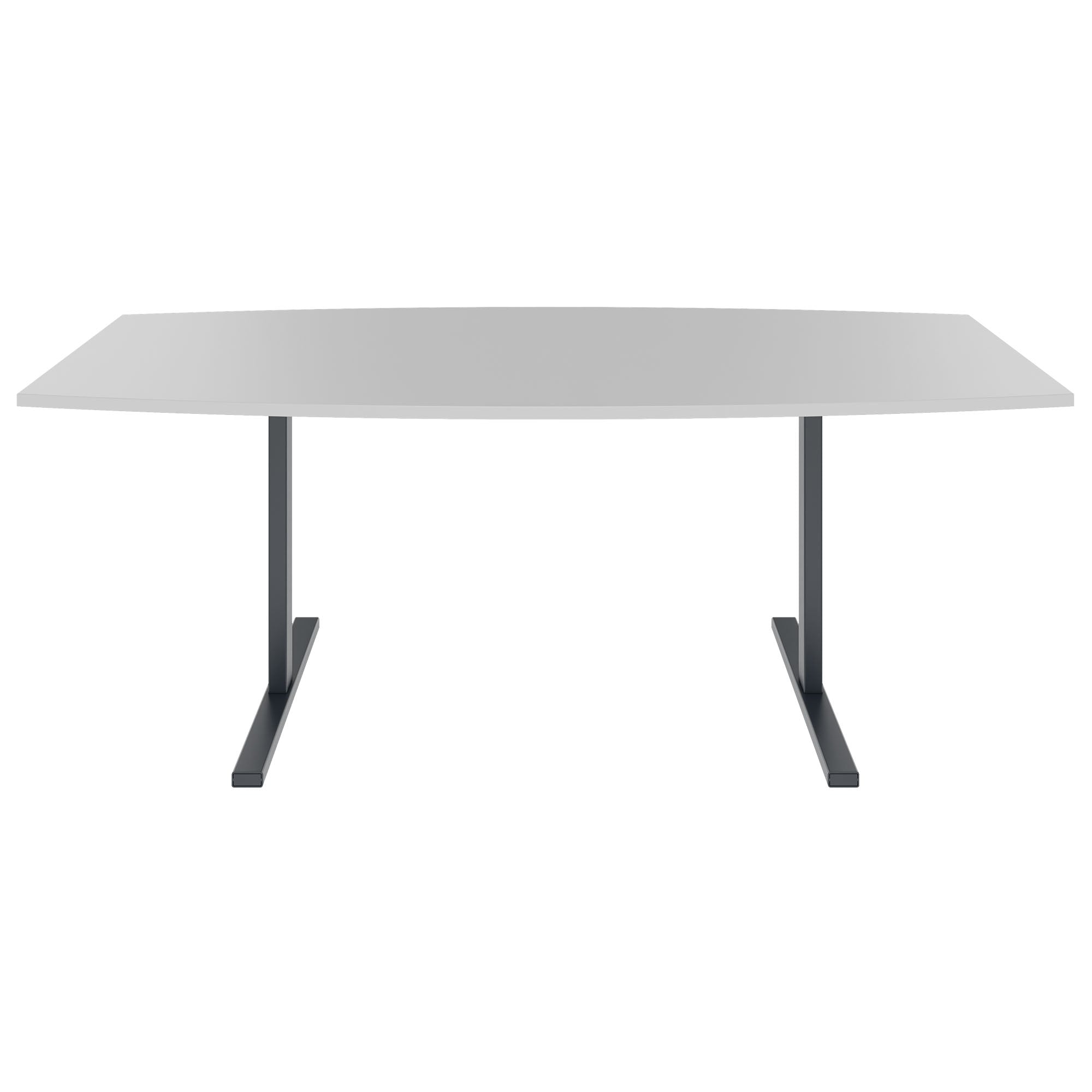 T-EASY conference table | boat shape, 1800 - 2400 mm (6 - 10 people), pearl grey