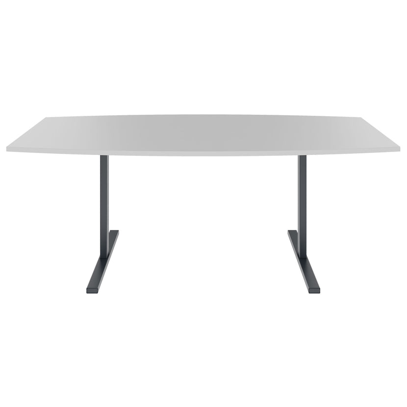 T-EASY conference table | boat shape, 1800 - 2400 mm (6 - 10 people), pearl grey