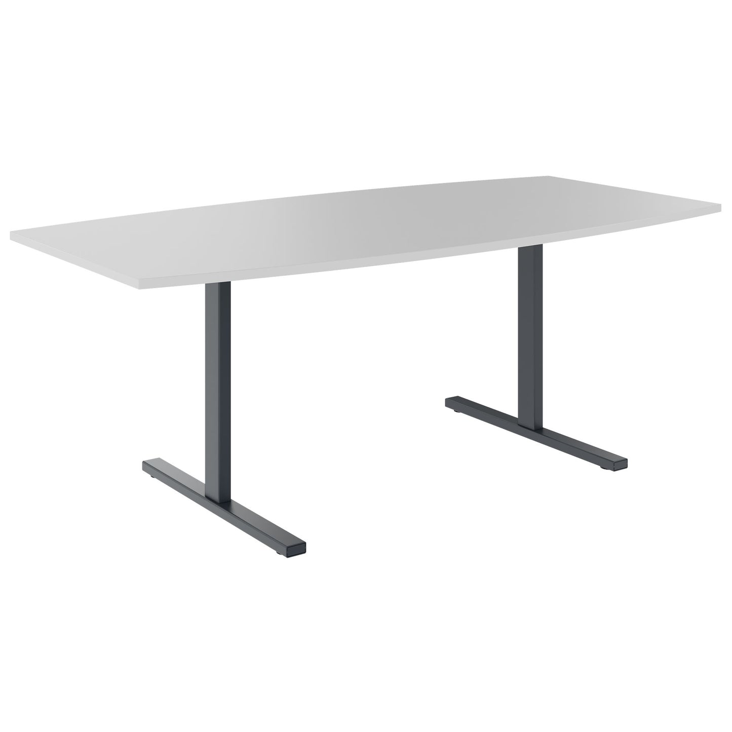 T-EASY conference table | boat shape, 1800 - 2400 mm (6 - 10 people), pearl grey