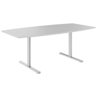 T-EASY conference table | boat shape, 1800 - 2400 mm (6 - 10 people), pearl grey