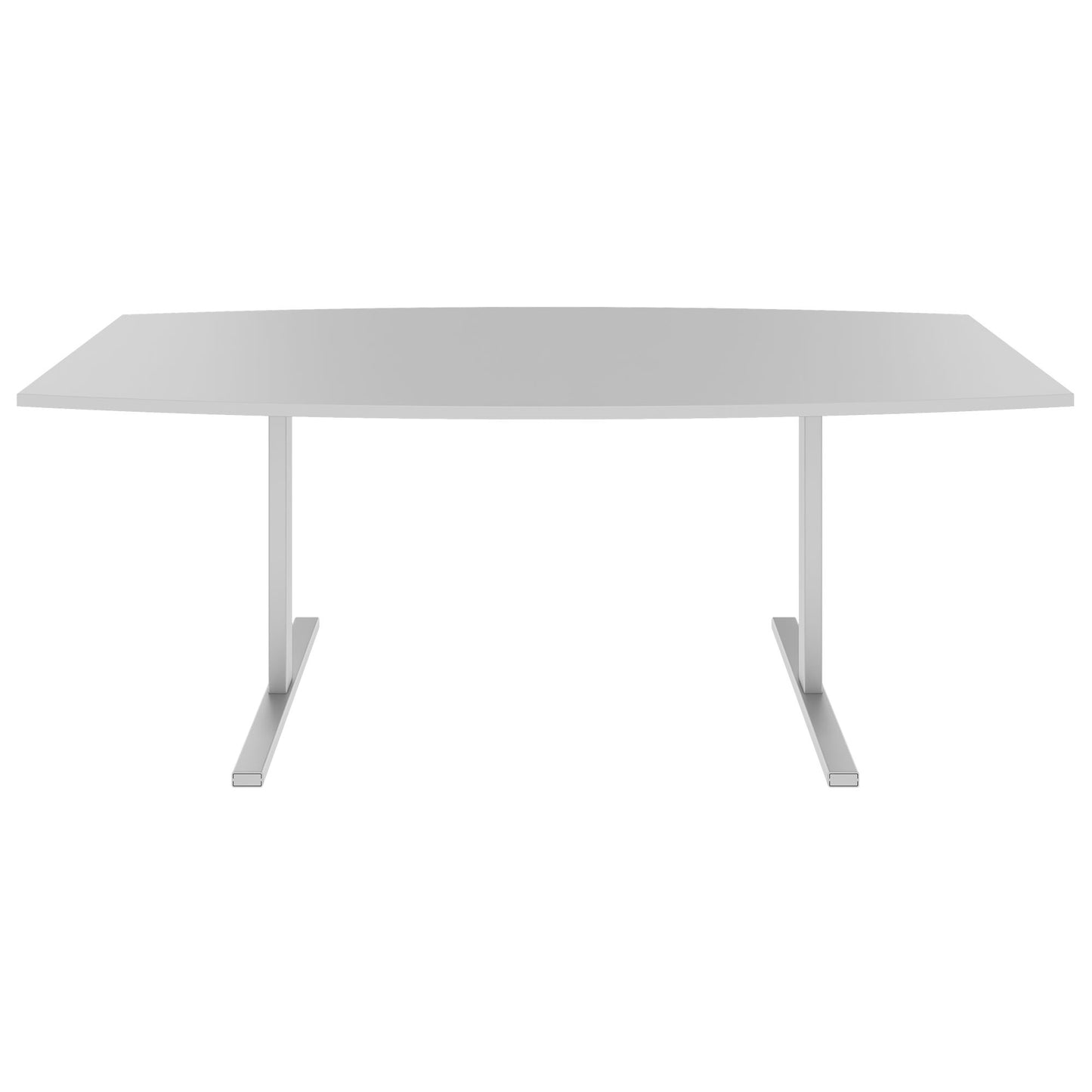 T-EASY conference table | boat shape, 1800 - 2400 mm (6 - 10 people), pearl grey