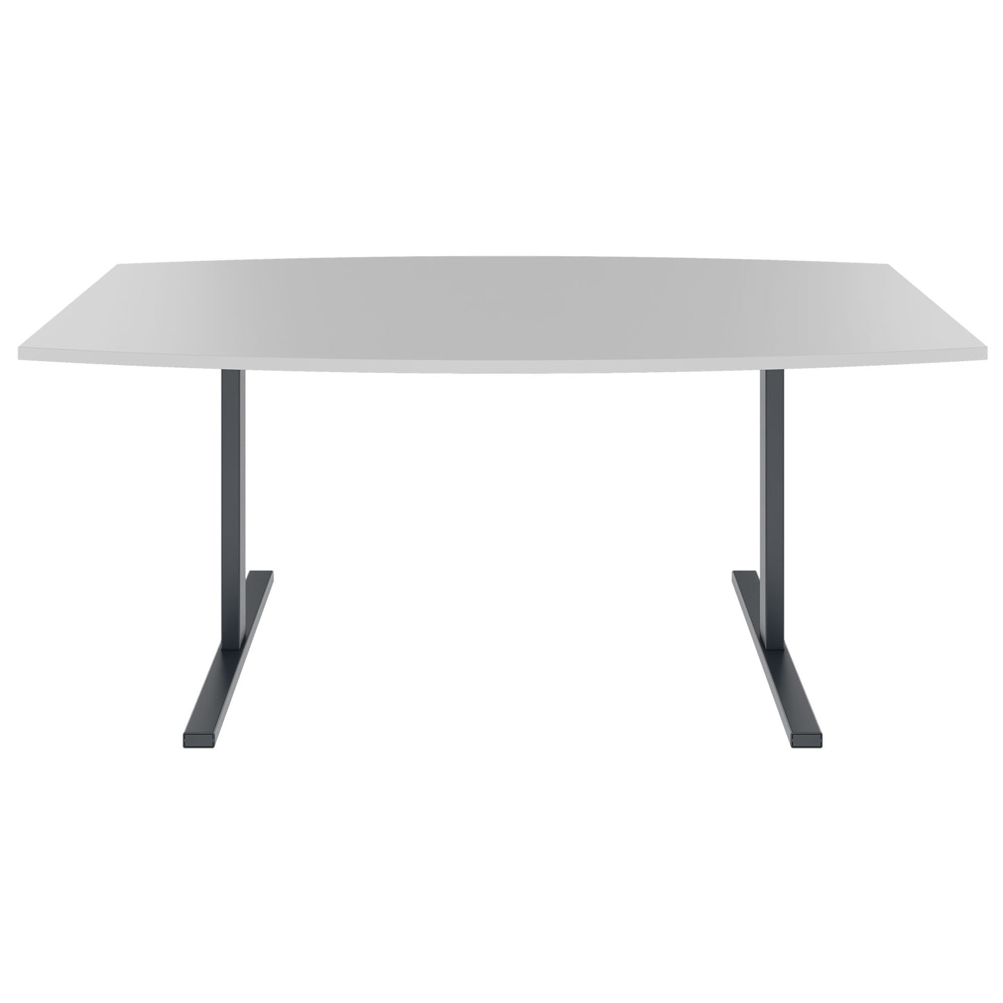 T-EASY conference table | boat shape, 1800 - 2400 mm (6 - 10 people), pearl grey