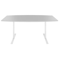 T-EASY conference table | boat shape, 1800 - 2400 mm (6 - 10 people), pearl grey