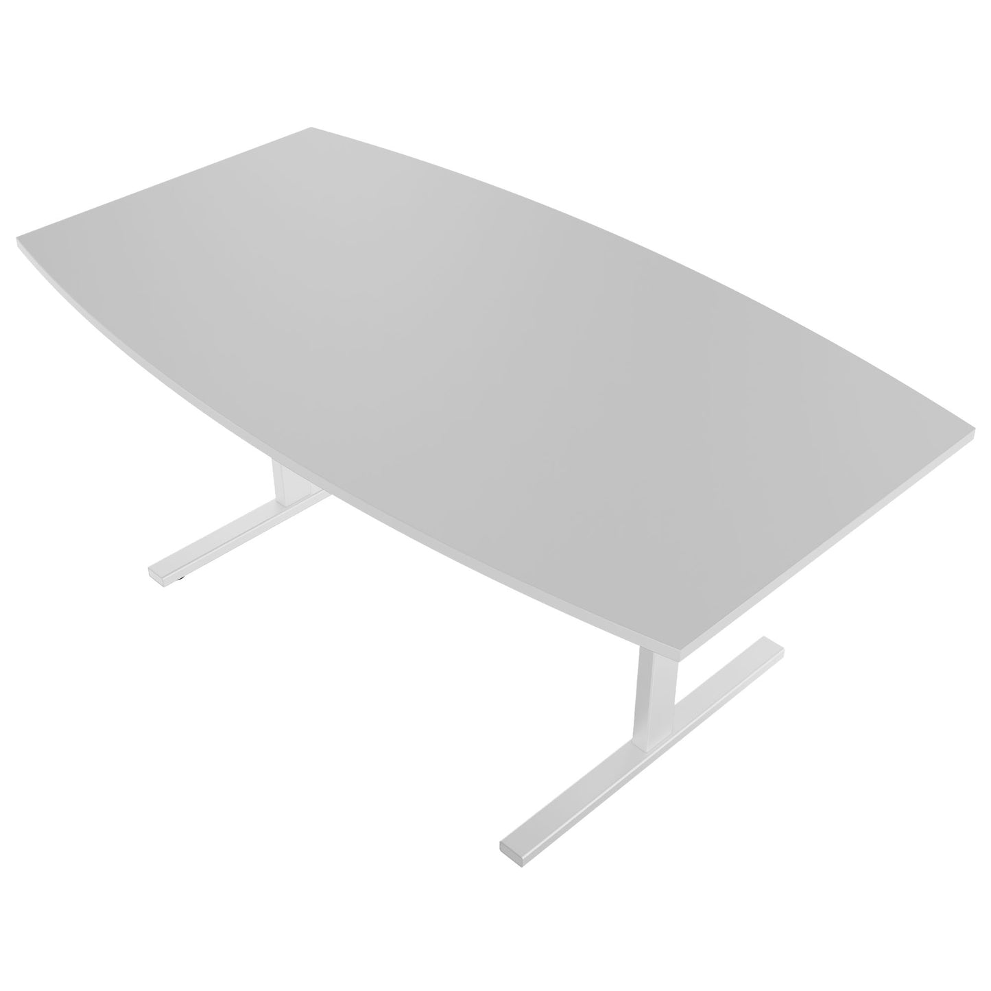 T-EASY conference table | boat shape, 1800 - 2400 mm (6 - 10 people), pearl grey