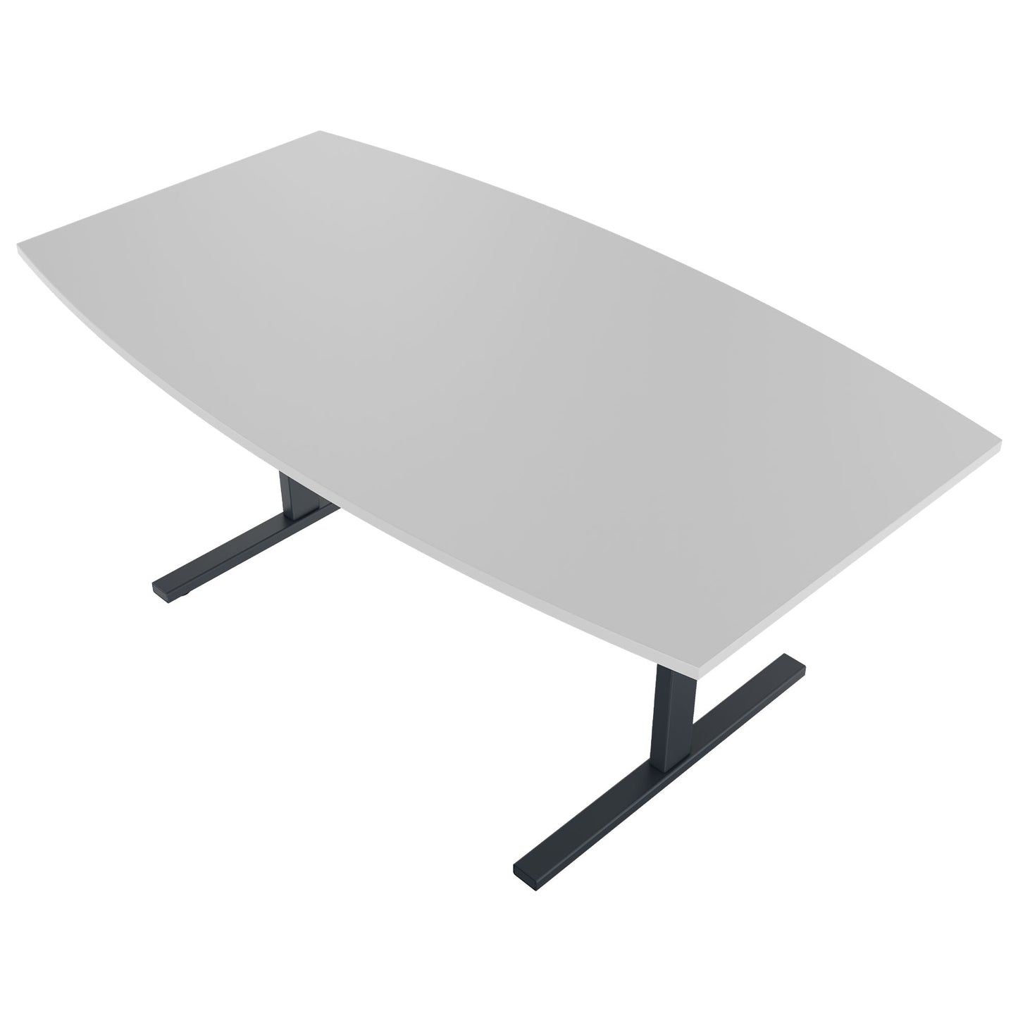 T-EASY conference table | boat shape, 1800 - 2400 mm (6 - 10 people), pearl grey