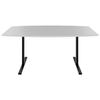 T-EASY conference table | boat shape, 1800 - 2400 mm (6 - 10 people), pearl grey