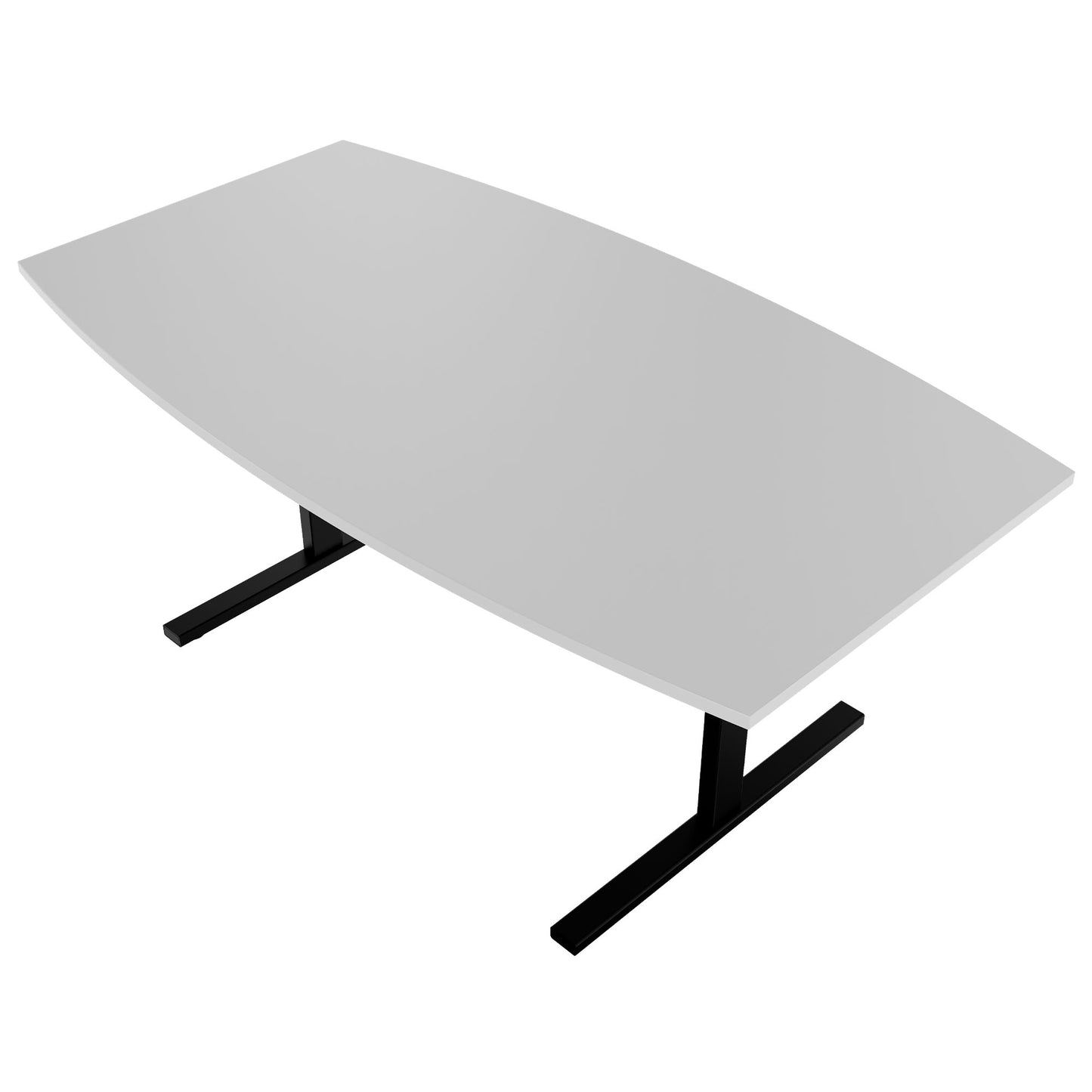 T-EASY conference table | boat shape, 1800 - 2400 mm (6 - 10 people), pearl grey