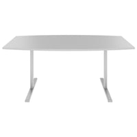 T-EASY conference table | boat shape, 1800 - 2400 mm (6 - 10 people), pearl grey