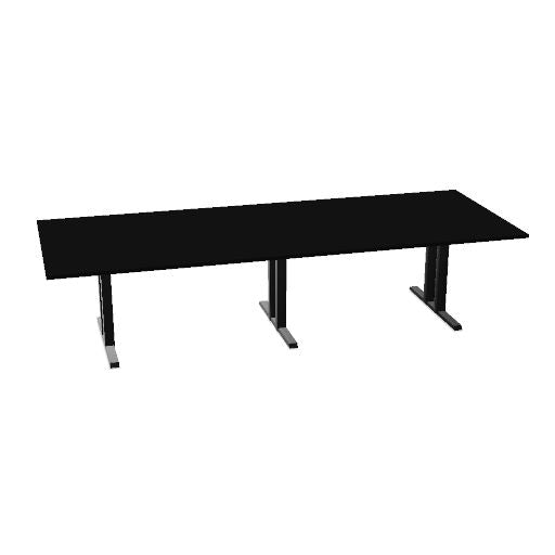 Table de conférence L-Line | 3200-4800 mm, passage de câbles intégré, ports multimédia en option