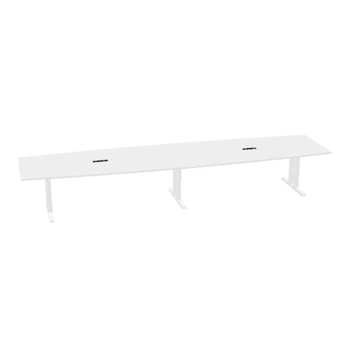 Table de conférence L-Line | 3200-4800 mm, passage de câbles intégré, ports multimédia en option