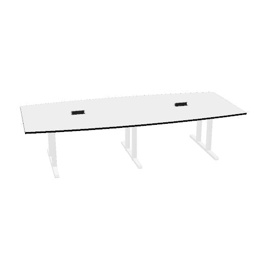 Table de conférence L-Line | 3200-4800 mm, passage de câbles intégré, ports multimédia en option