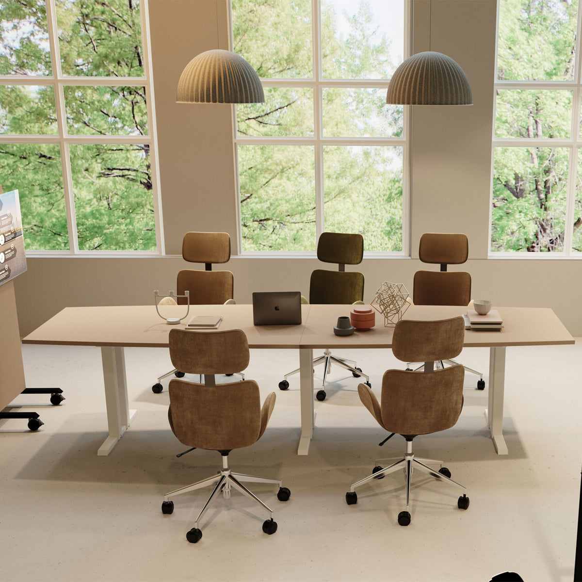 L-Line Conference Table | 3200–4800 mm, integrated cable management, optional media ports - 3 Lightbox Main Image