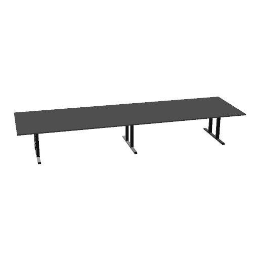 Table de conférence L-Line | 3200-4800 mm, passage de câbles intégré, ports multimédia en option