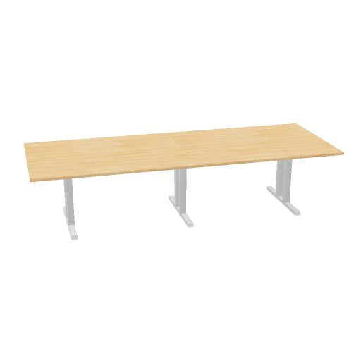 Table de conférence L-Line | 3200-4800 mm, passage de câbles intégré, ports multimédia en option