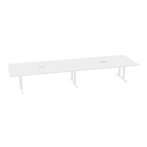 Table de conférence L-Line | 3200-4800 mm, passage de câbles intégré, ports multimédia en option