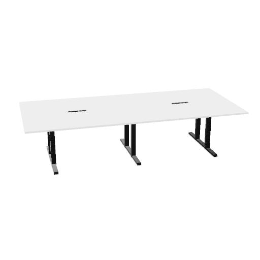 Table de conférence L-Line | 3200-4800 mm, passage de câbles intégré, ports multimédia en option