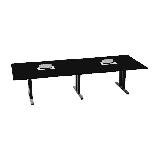 Table de conférence L-Line | 3200-4800 mm, passage de câbles intégré, ports multimédia en option