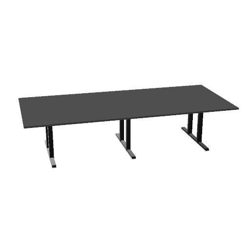 Table de conférence L-Line | 3200-4800 mm, passage de câbles intégré, ports multimédia en option