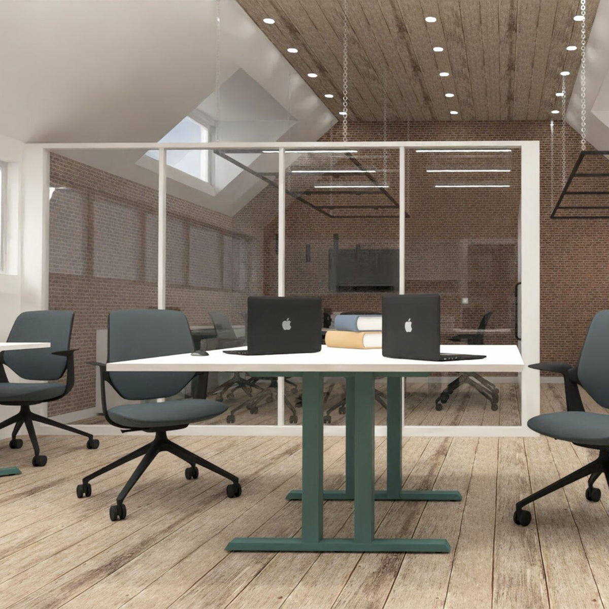 L-Line Conference Table | 3200–4800 mm, integrated cable management, optional media ports - 5 Lightbox Main Image