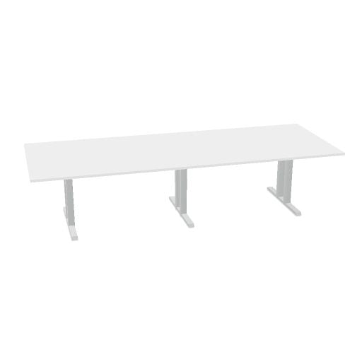 Table de conférence L-Line | 3200-4800 mm, passage de câbles intégré, ports multimédia en option