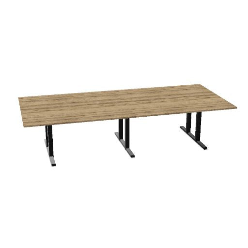Table de conférence L-Line | 3200-4800 mm, passage de câbles intégré, ports multimédia en option