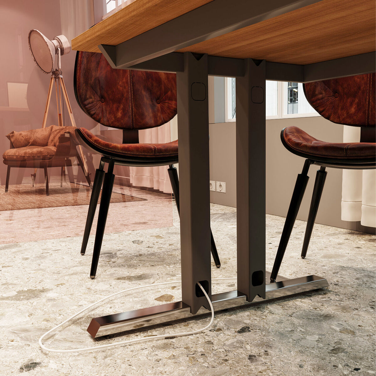 L-Line Conference Table | 3200–4800 mm, integrated cable management, optional media ports - 6 Lightbox Main Image