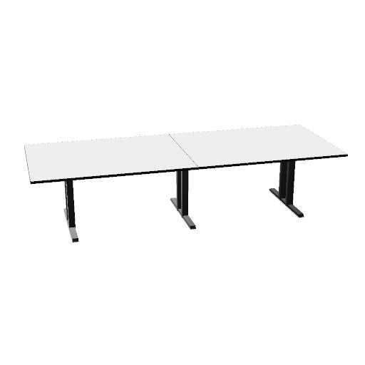 Table de conférence L-Line | 3200-4800 mm, passage de câbles intégré, ports multimédia en option