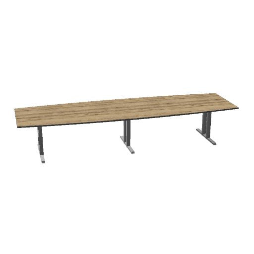 Table de conférence L-Line | 3200-4800 mm, passage de câbles intégré, ports multimédia en option