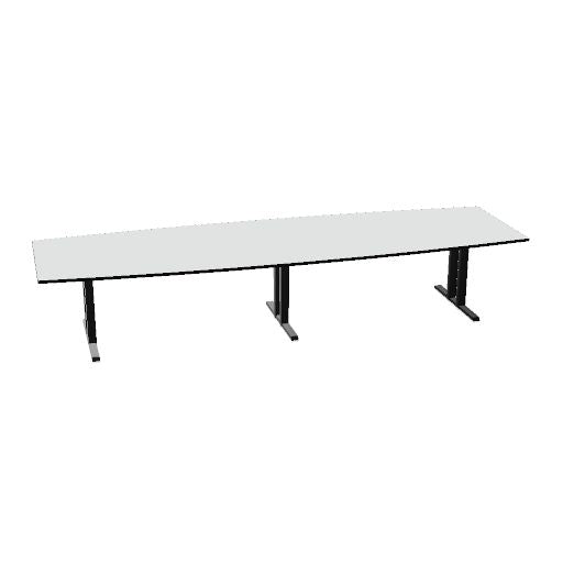 Table de conférence L-Line | 3200-4800 mm, passage de câbles intégré, ports multimédia en option