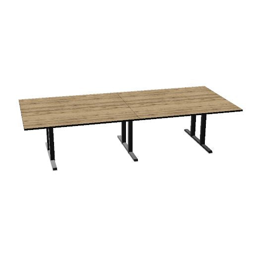 Table de conférence L-Line | 3200-4800 mm, passage de câbles intégré, ports multimédia en option