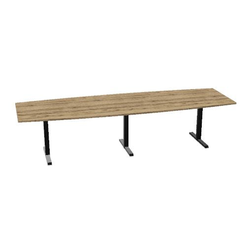 Table de conférence L-Line | 3200-4800 mm, passage de câbles intégré, ports multimédia en option