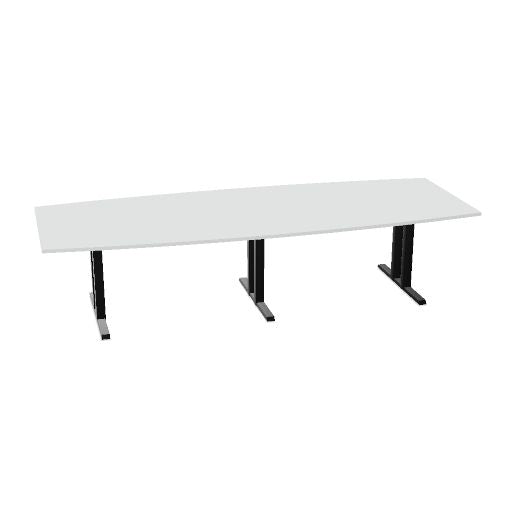 Table de conférence L-Line | 3200-4800 mm, passage de câbles intégré, ports multimédia en option