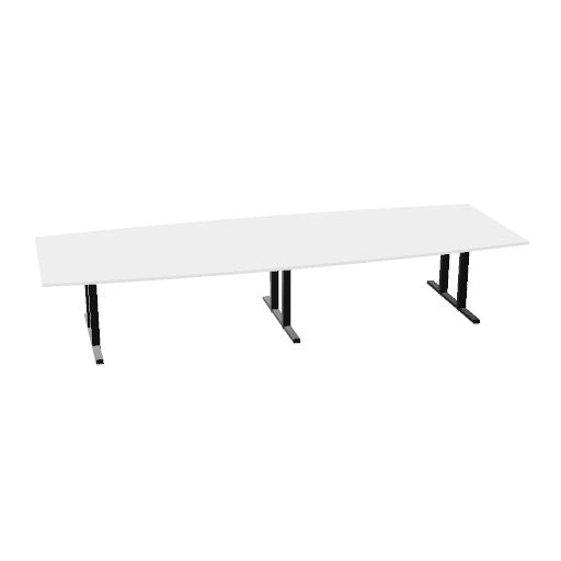 Table de conférence L-Line | 3200-4800 mm, passage de câbles intégré, ports multimédia en option